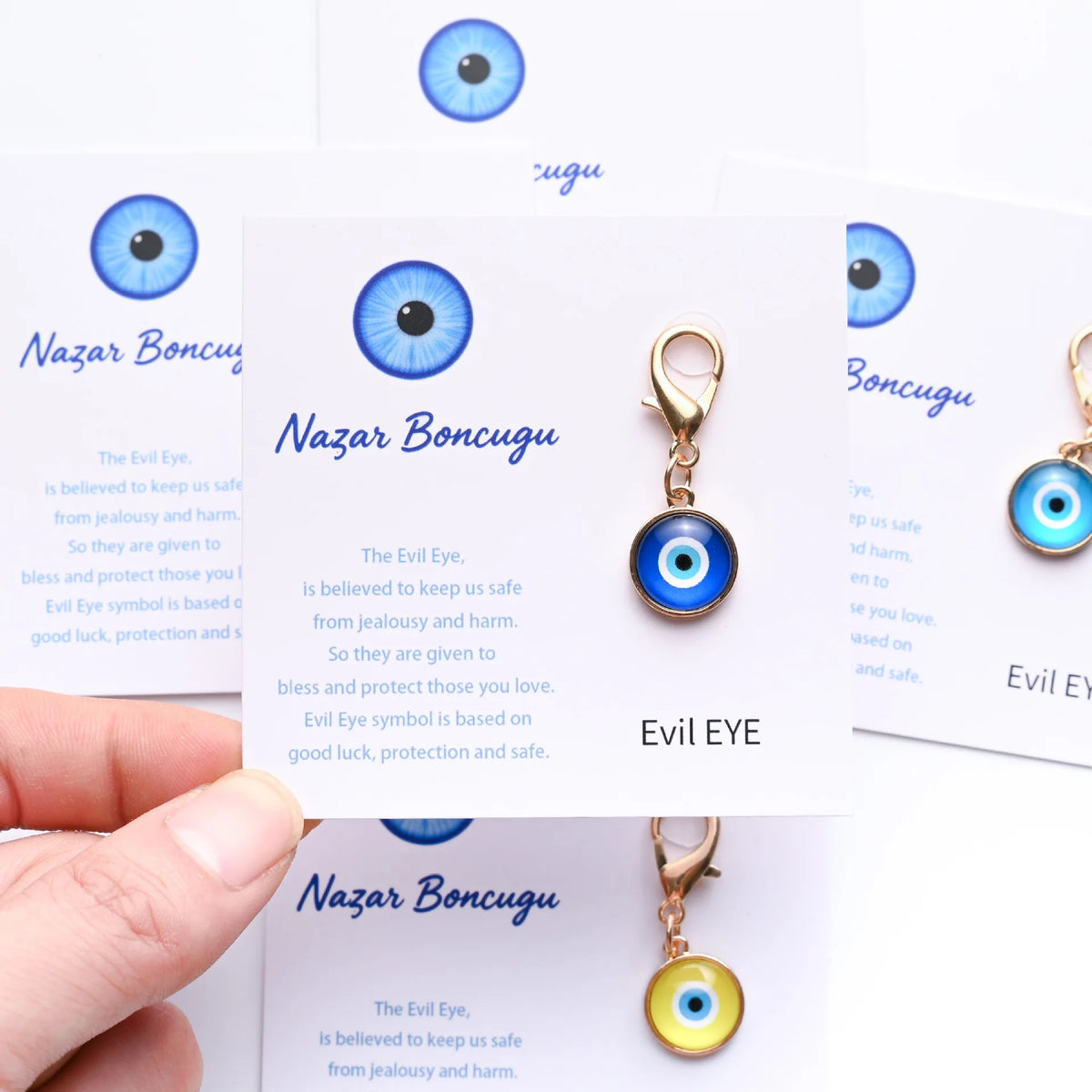 Evil Eye Keychain, Blue Eye Bag Charm Decorative Key Ring