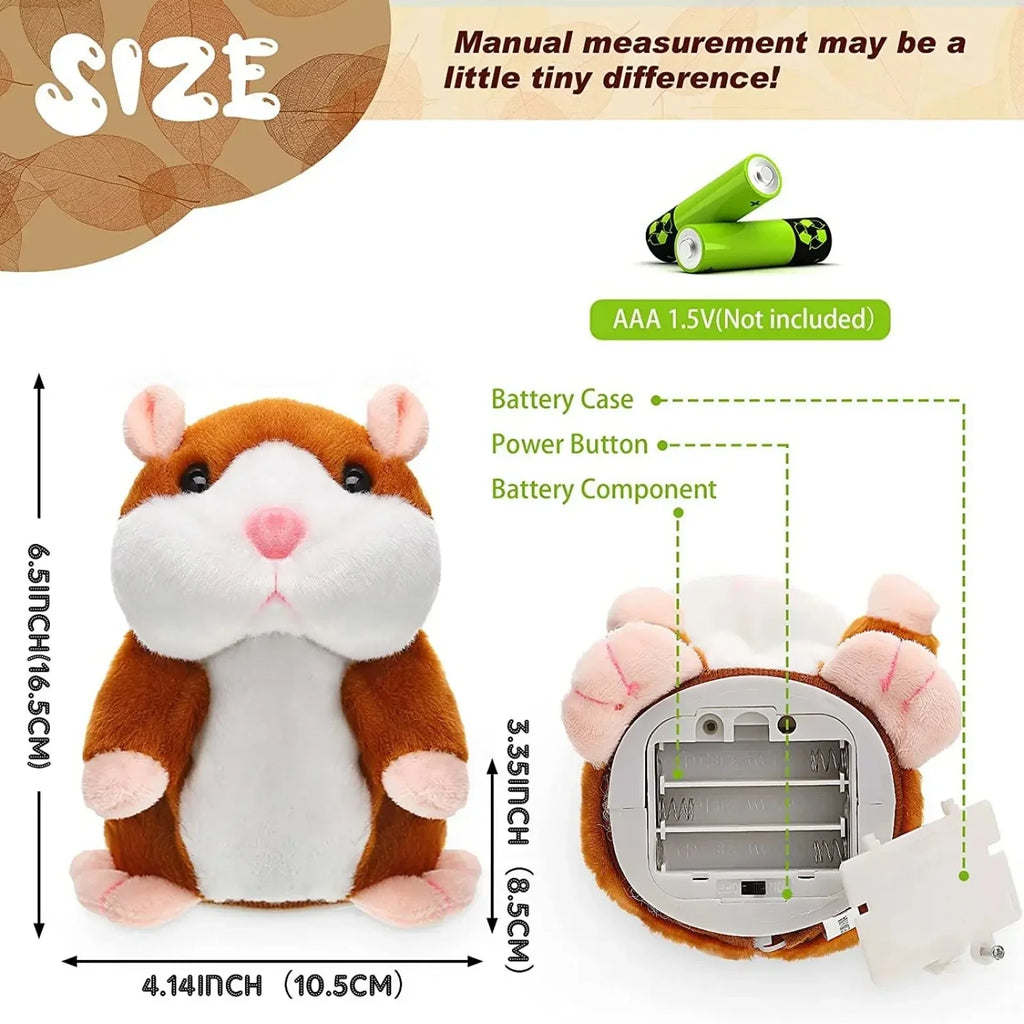 Talking Hamster Plush Toy – Interactive Sound Animal Toy for Kids