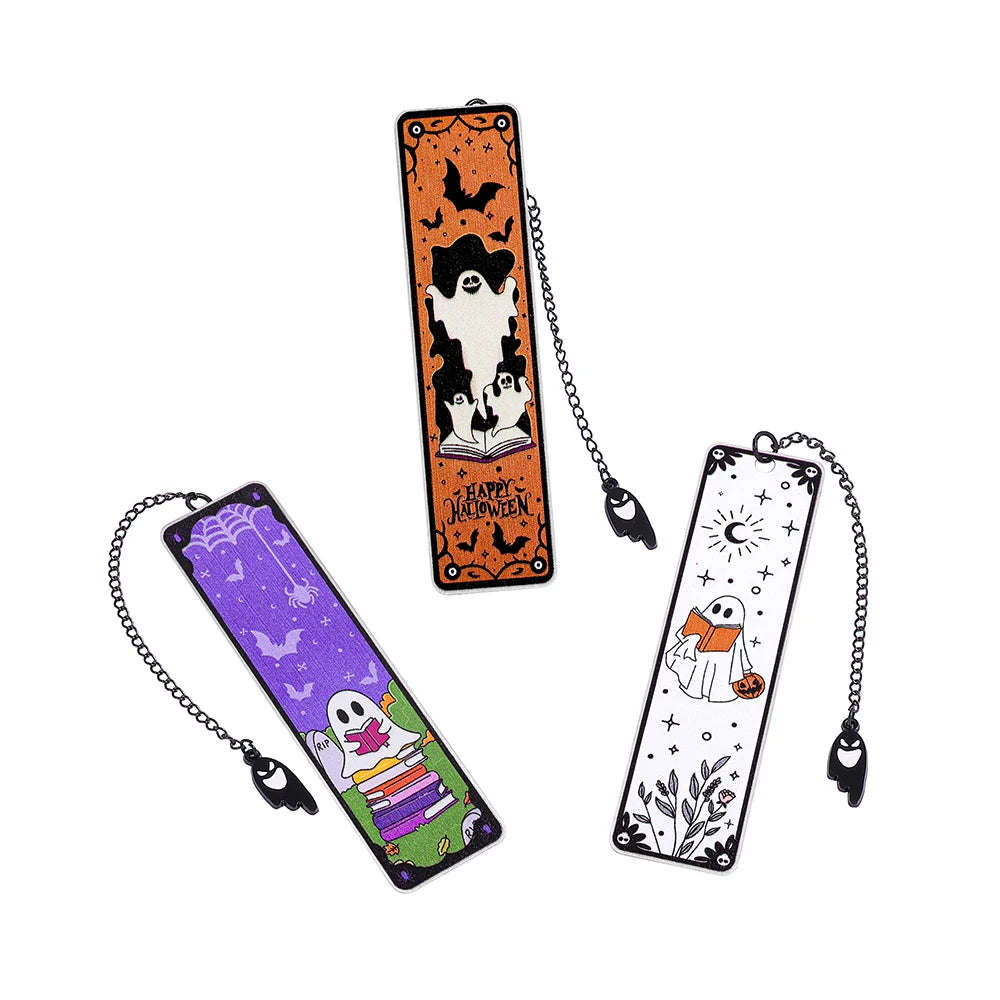 Halloween Ghost Bookmark – Stainless Steel Reading Accessory