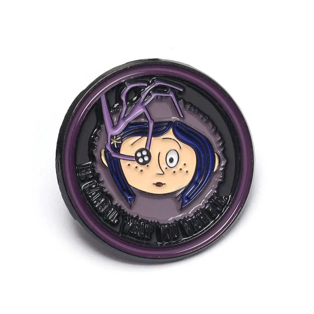 Horror Character Enamel Pin – Gothic Halloween Lapel Brooch