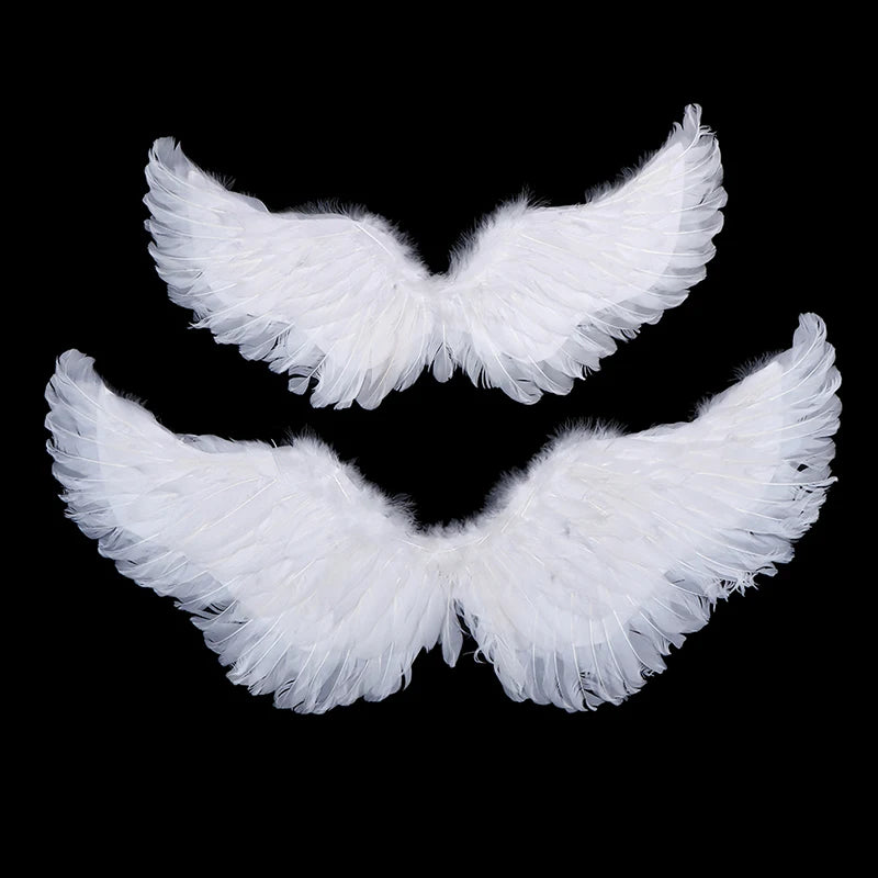 Angel Feather Wings White Costume Accessory for Kids & Adults