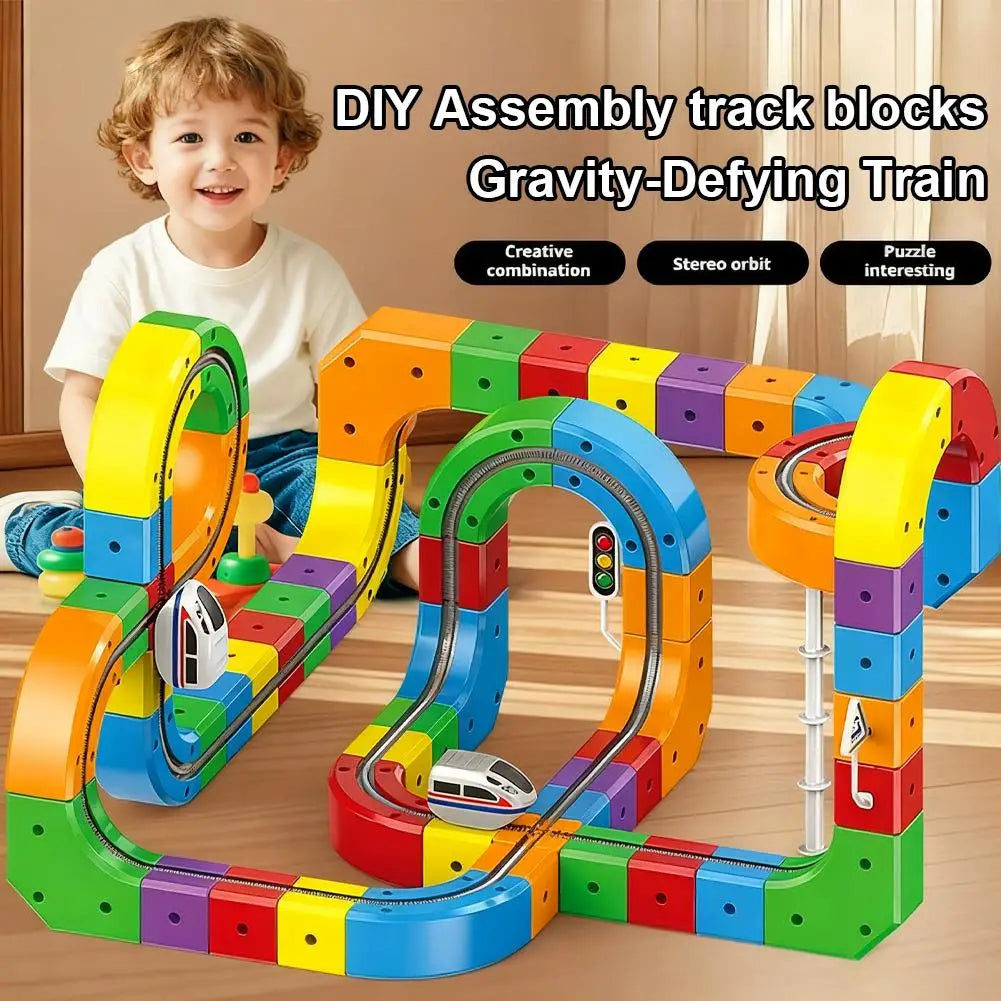 STEM Train Track Set – DIY 3D Railway Building Toy with Electric Train