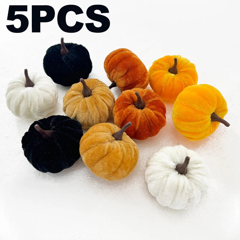 Halloween Pumpkin Decorations, 5PCS Artificial Pumpkin Ornaments