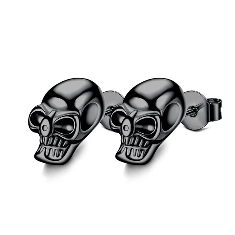 Design Stainless Steel Skull Drop Earrings For Women Men Fashion Gothic Street Hip Hop Ear Jewelry Pendant Cool Stud Earrings