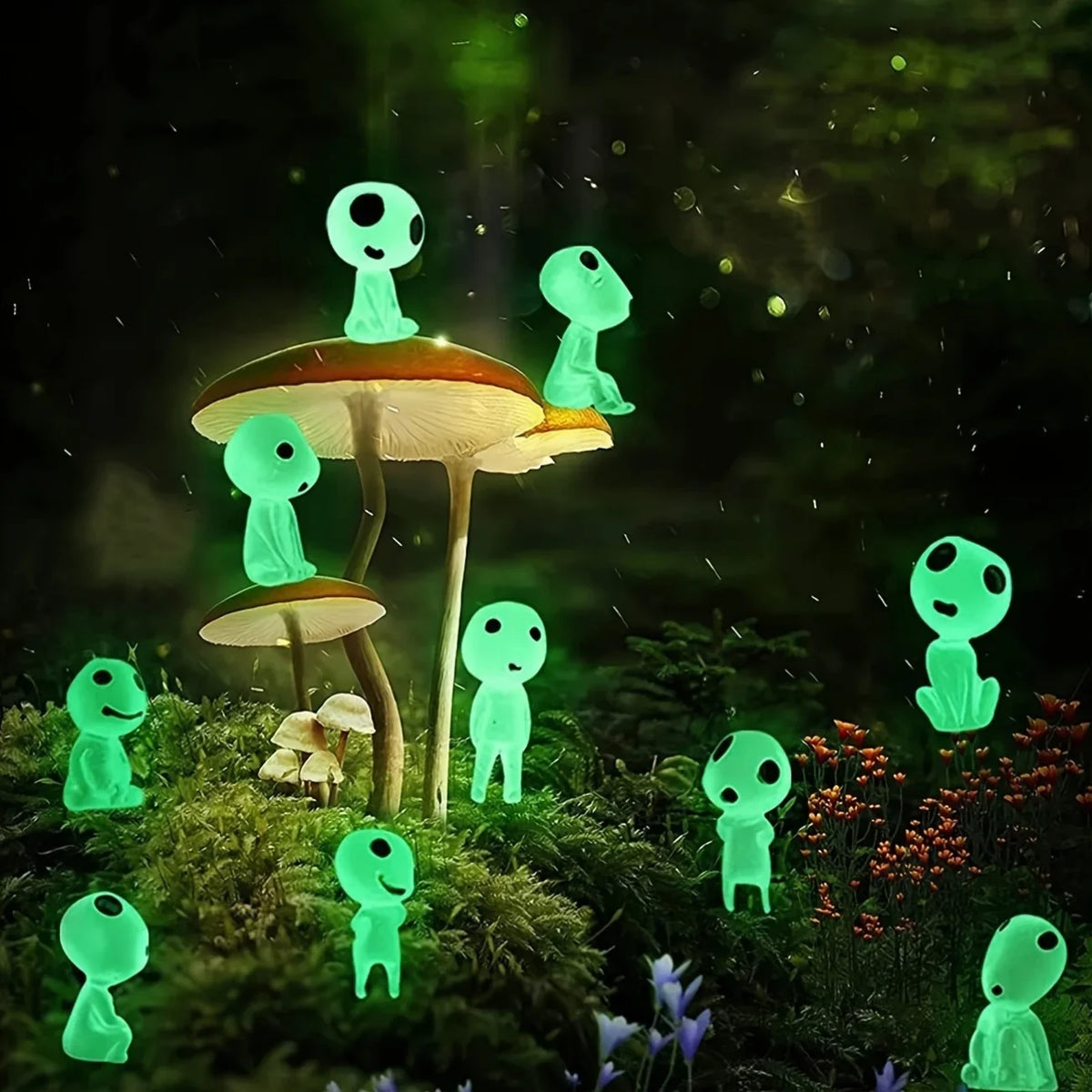 Mini Ghost Figurines 10PCS Luminous Resin Halloween Decor