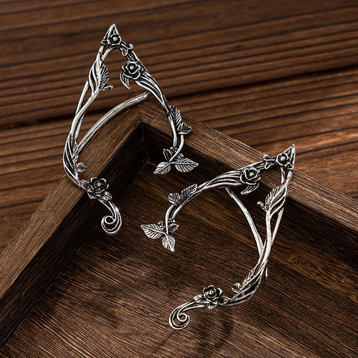 Elf Ear Clip Earrings – Gold Leaf Fairy Jewelry Accessory