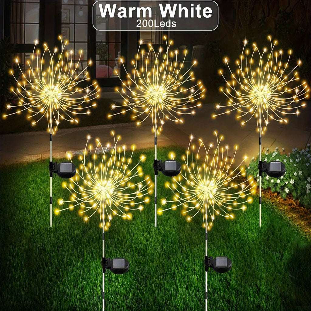 Solar Fireworks Lights Outdoor Garden Patio Holiday Decoration