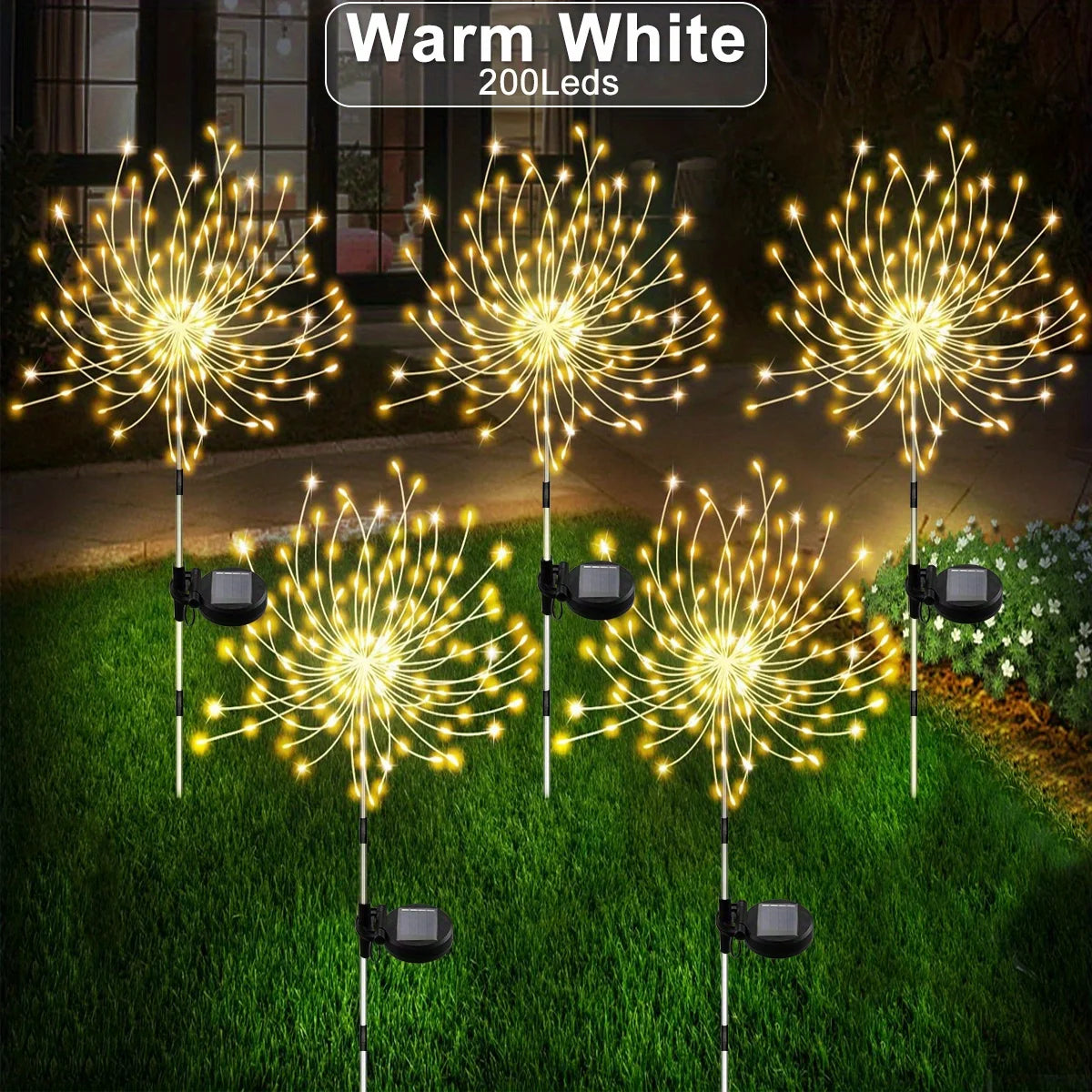 Solar Fireworks Lights Outdoor Garden Patio Holiday Decoration