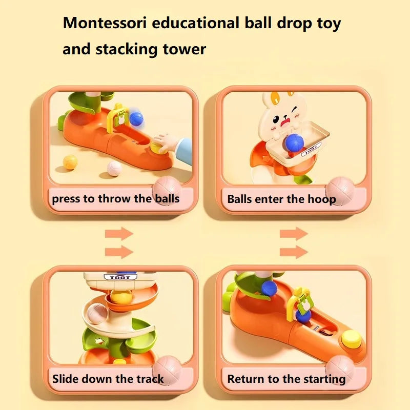 Montessori Ball Drop Toy – Toddler Learning & Stacking Activity