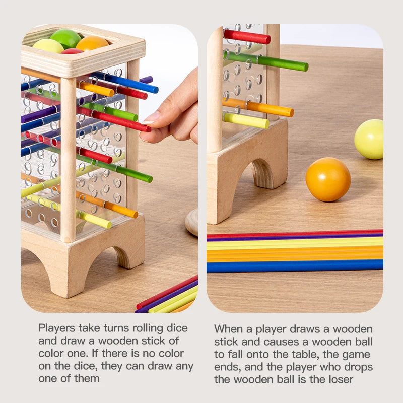 Stick Picking Game Wooden Montessori Parent Child Board Game