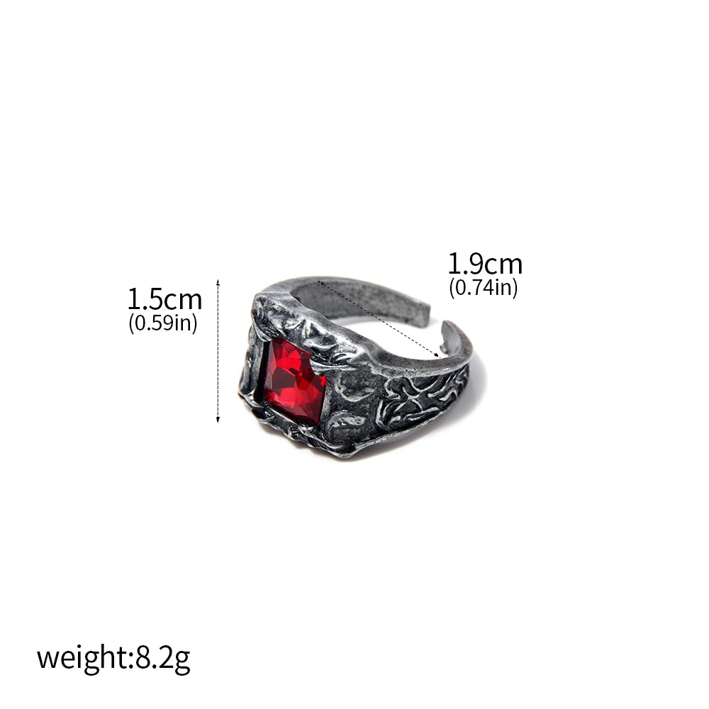 Gothic Fantasy Ring Vintage Dark Style Jewelry for Men