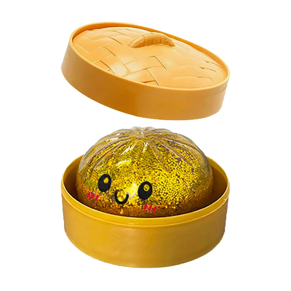 Dumpling Squishy Toy – Glitter Sensory Squeeze Stress Relief