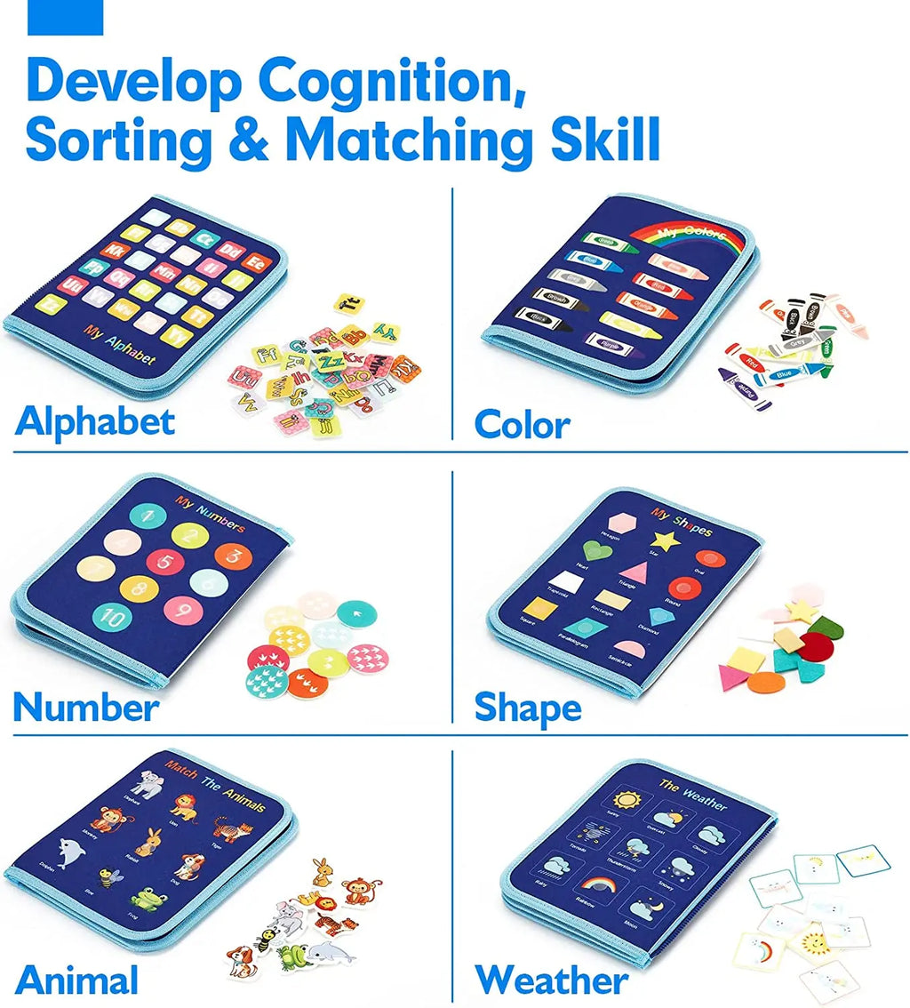 Montessori Busy Board for Toddlers, Sensory Life Skills Learning Toy