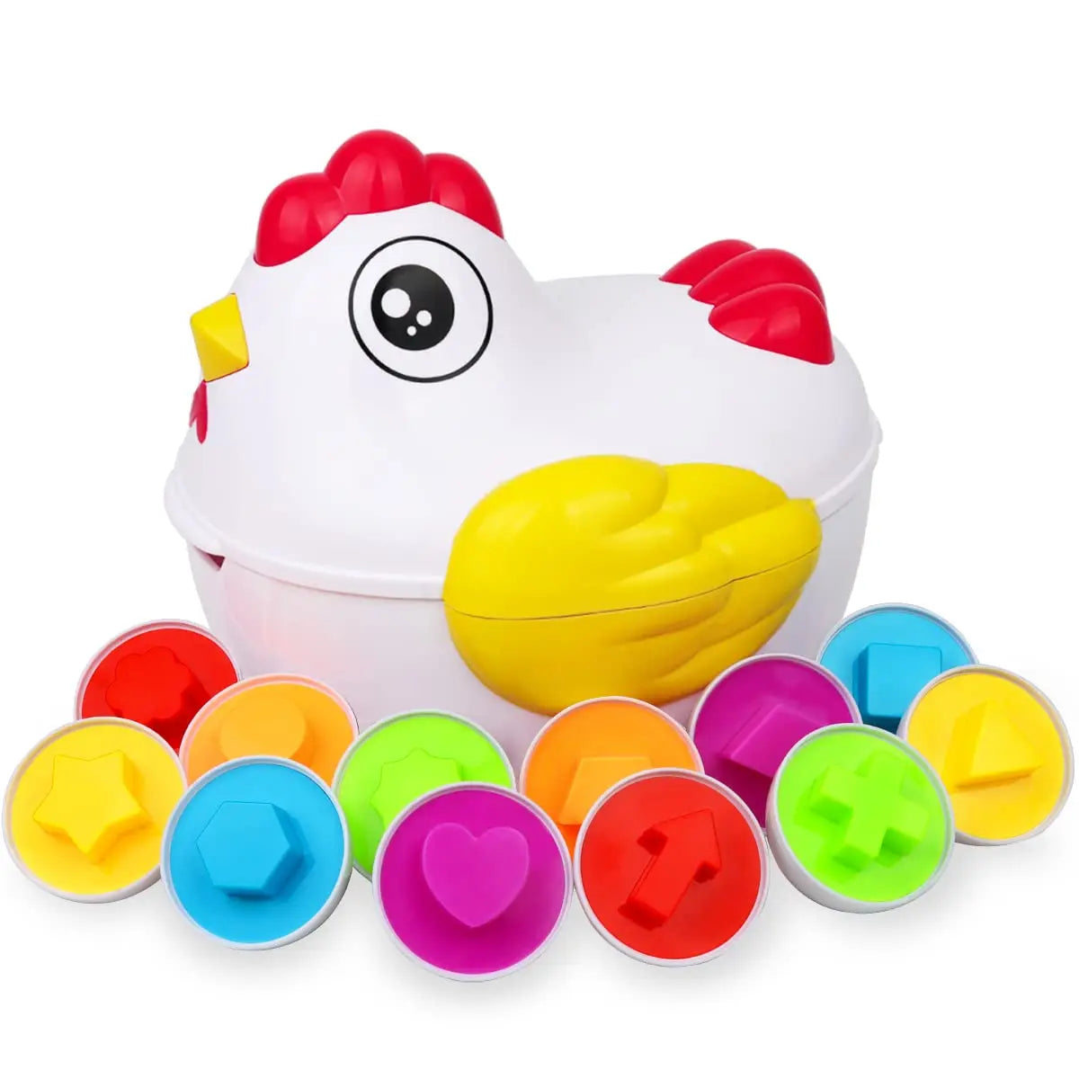 Montessori Matching Eggs 12-Piece Color & Shape Sorting Toy