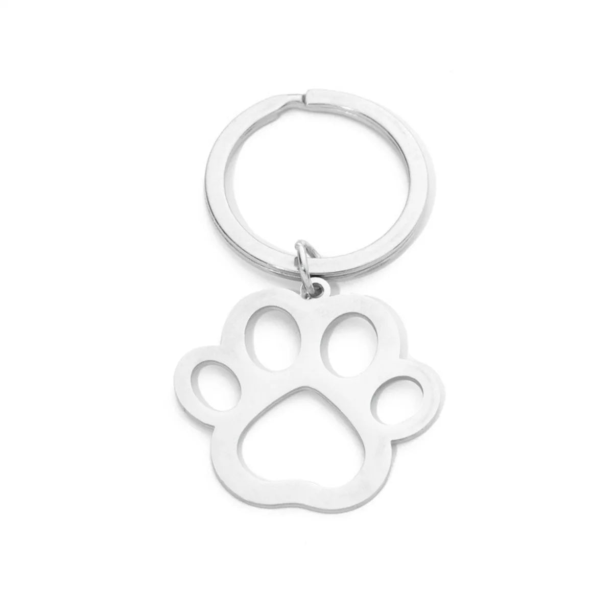 Stainless Steel Paw Print Pendant for Car Keys