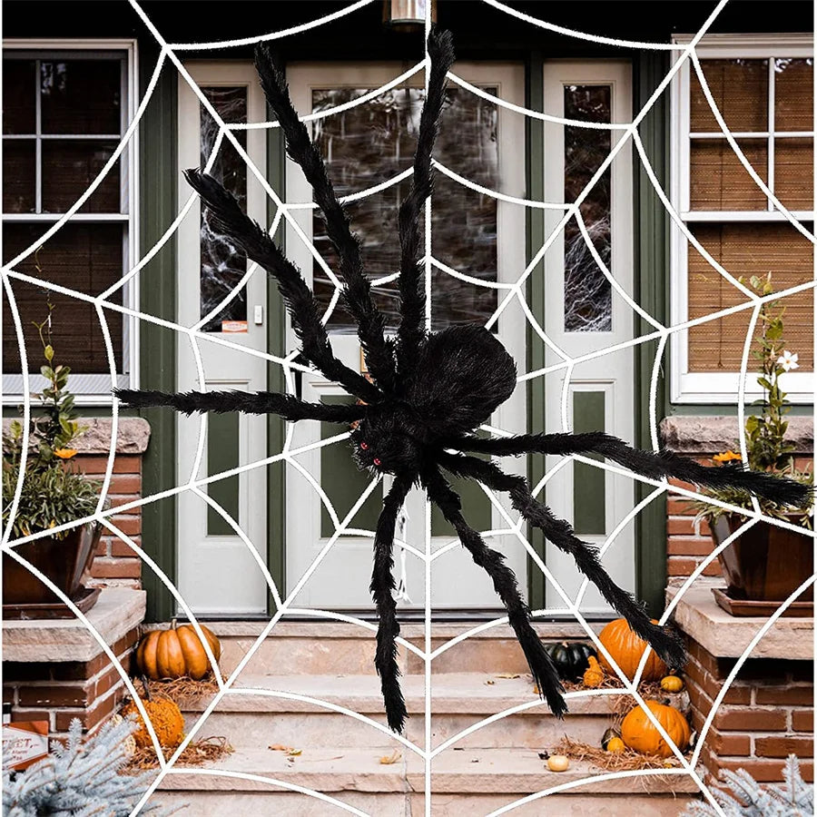 Giant Halloween Spider – Scary Spider Web Outdoor Decor