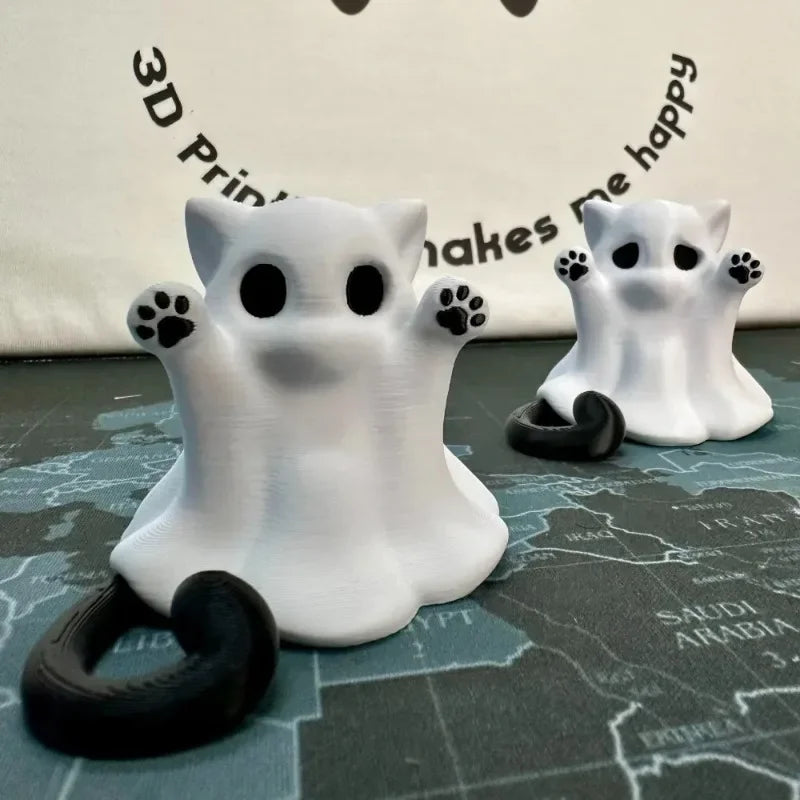 Halloween Cat Ornament – Mini Ghost Kitten Decoration