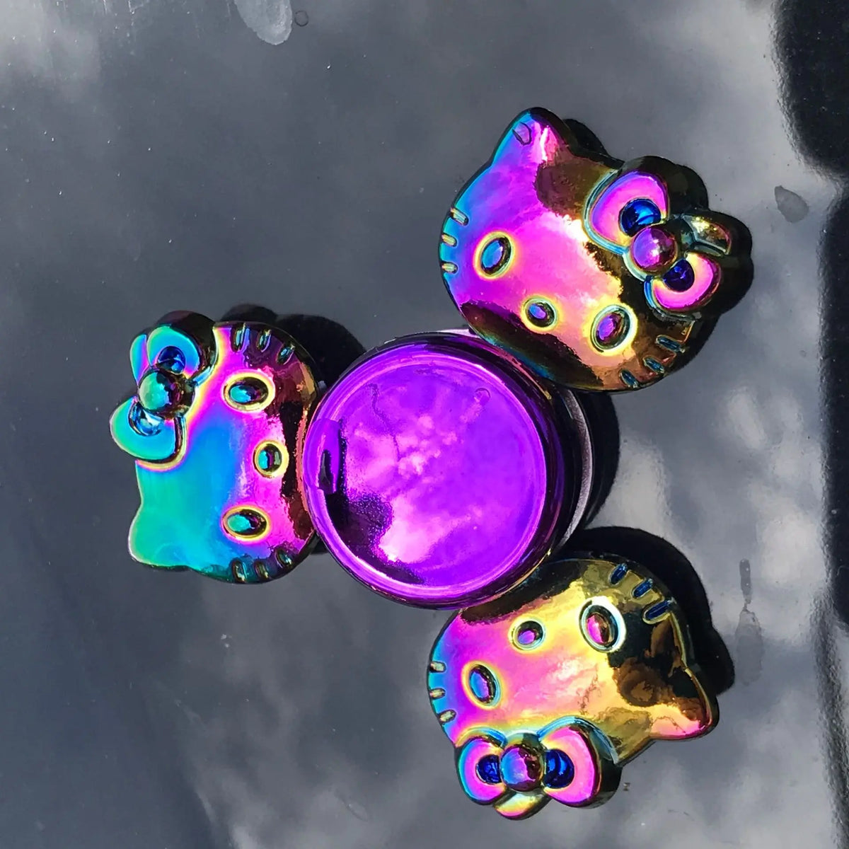 Metal Fidget Spinner – Rainbow Color Finger Hand Spinner Toy