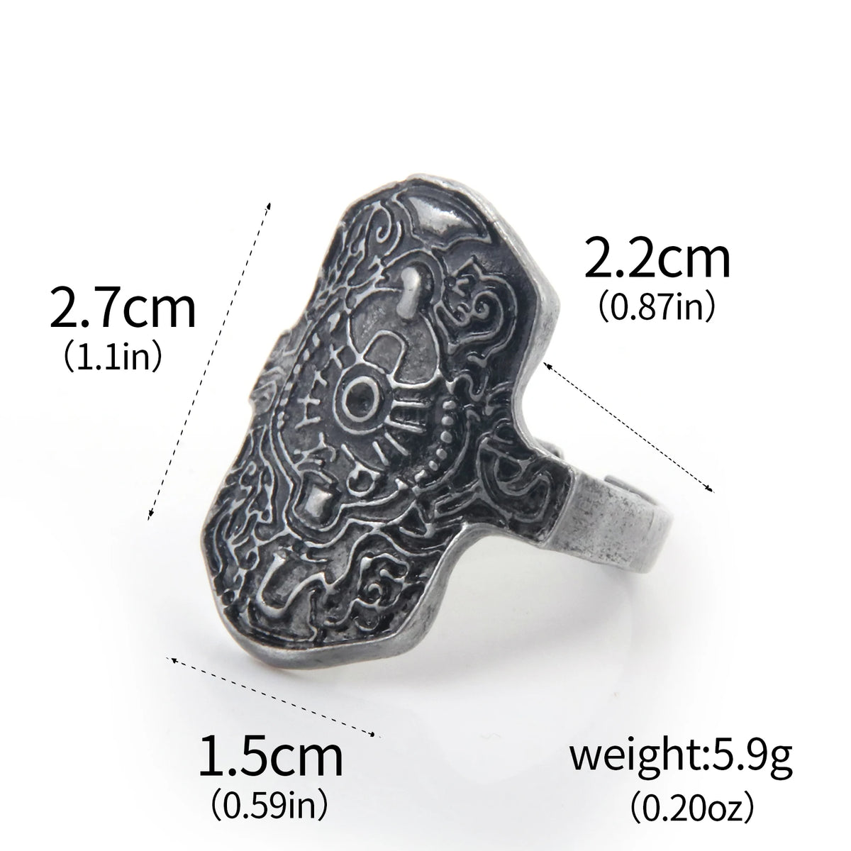 Gothic Fantasy Ring Vintage Dark Style Jewelry for Men