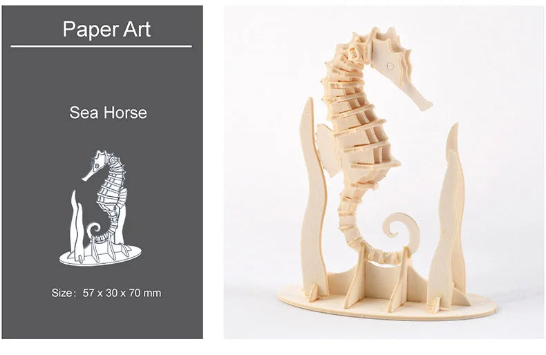 3D Wooden Animal Puzzle – DIY Assembly Model Kit