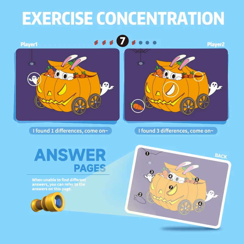 Find the Difference Game – Reusable Observation & Concentration Cards