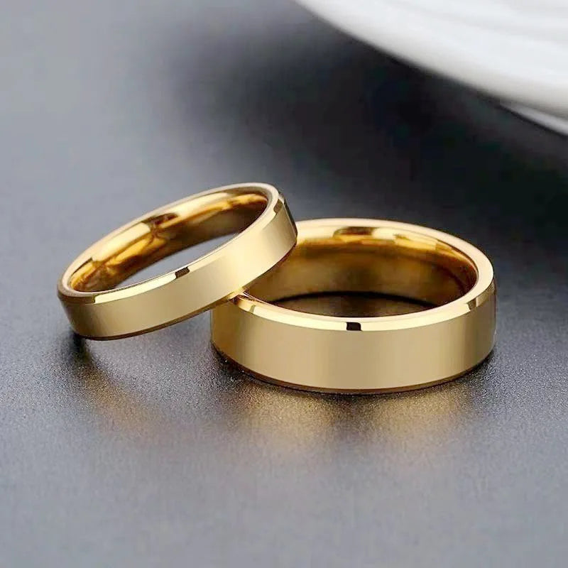 Stainless Steel Couple Rings – 4mm & 6mm Matching Bands
