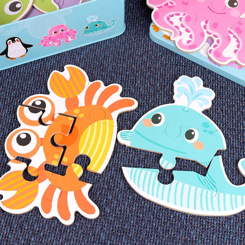 Montessori Toddler Puzzle – Wooden Animal Jigsaw Game