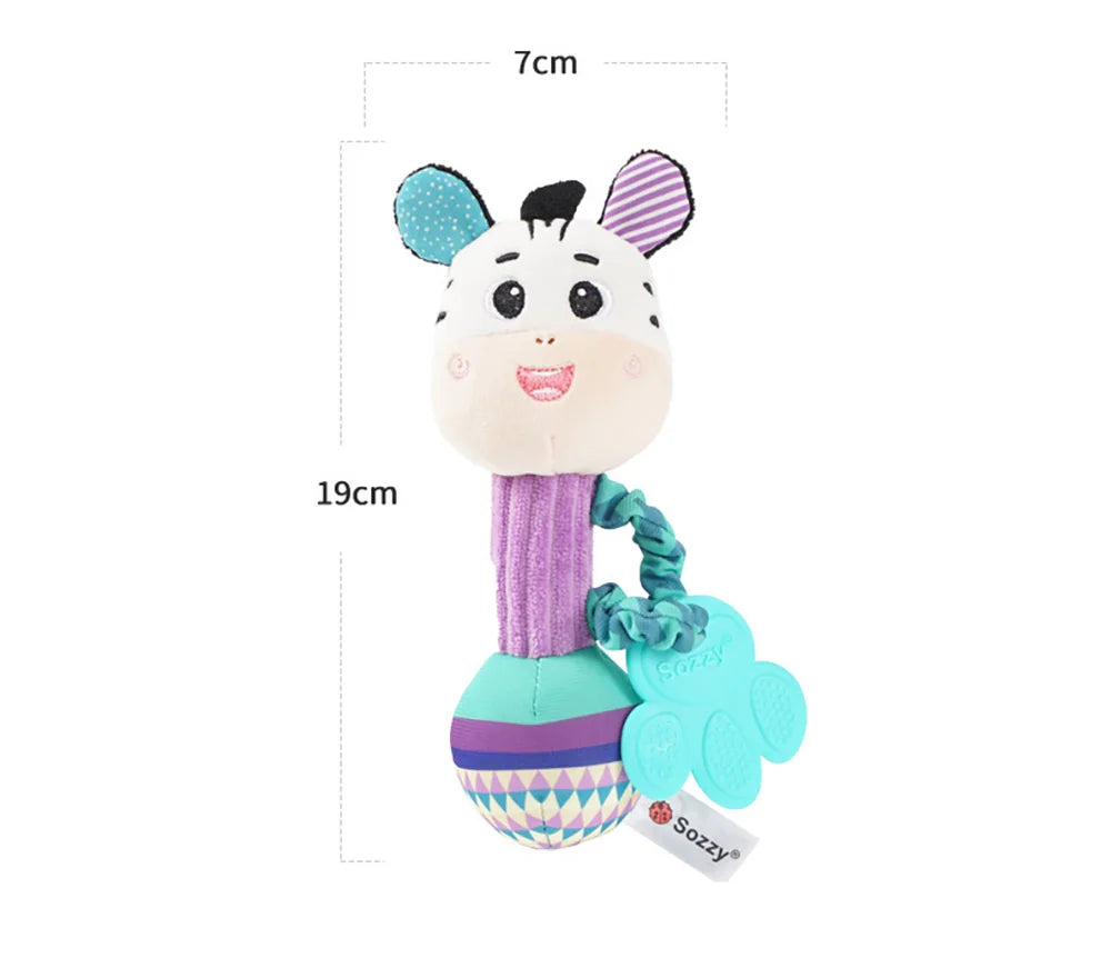 Baby Animal Rattle – Soft Plush Sensory Shaker Toy