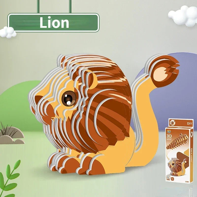 3D Dinosaur Puzzle Paper Animal Model Educational Toy