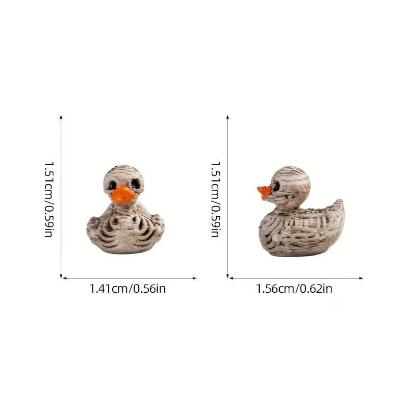 Gothic Skull Duck Figurines, 20-Pack Mini Halloween Decor