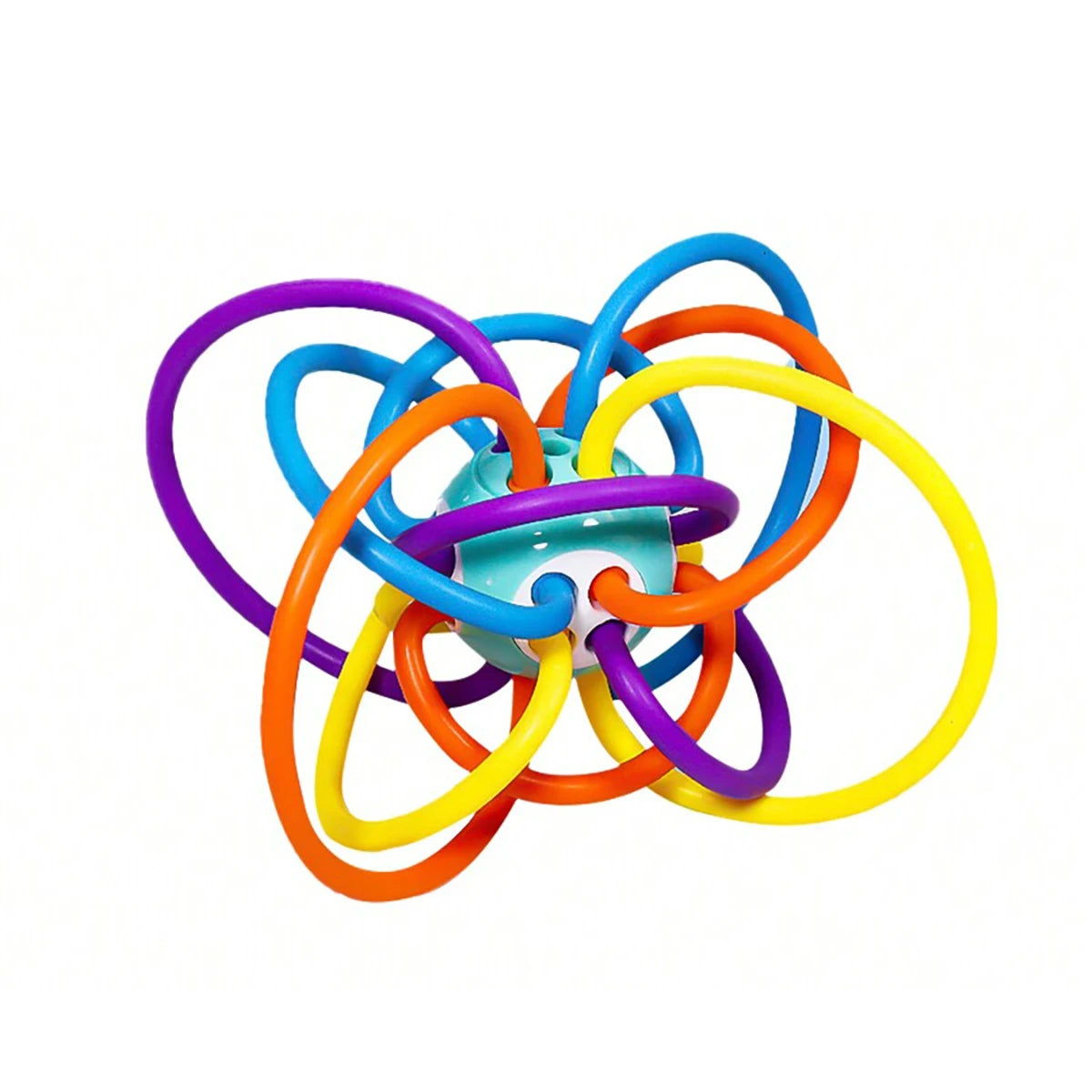 Baby Grasping Ball – Silicone Teether & Rattle Sensory Toy