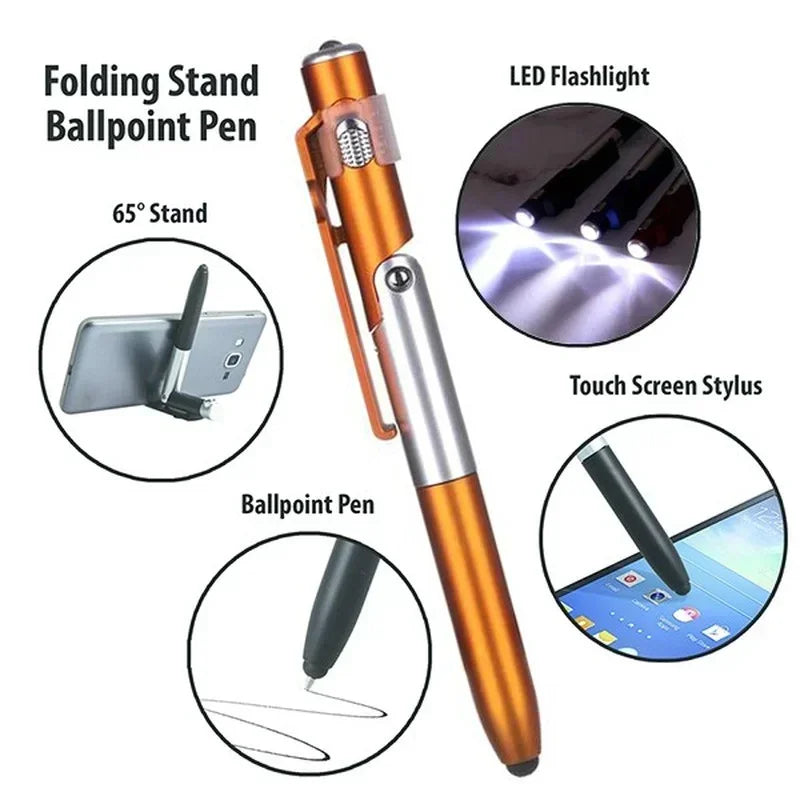Multifunctional Ballpoint Pen with LED Light & Phone Holder