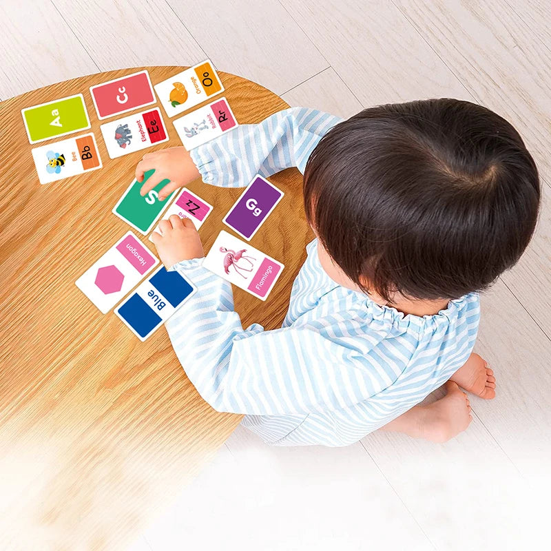 Montessori Flash Cards – 58-Piece Alphabet, Number & Shape Learning Set