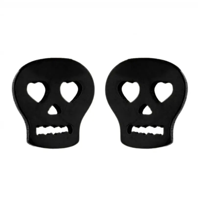 Skull Stud Earrings – Stainless Steel Gothic Earrings for Women