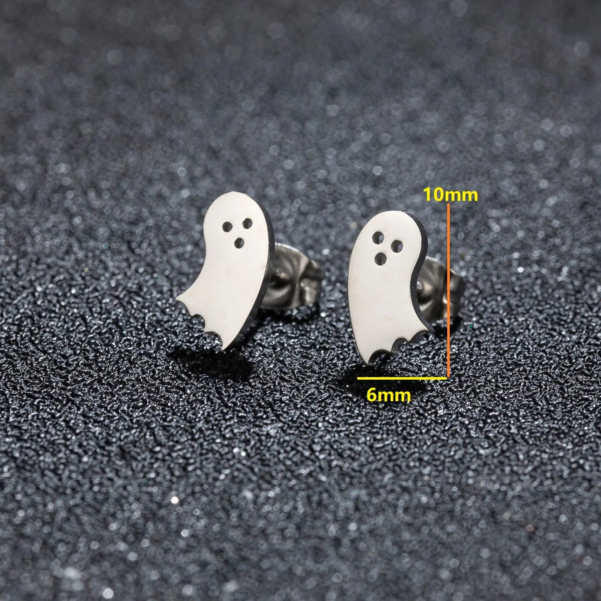 Halloween Bat Spider Earrings – Black Stainless Steel Punk Jewelry