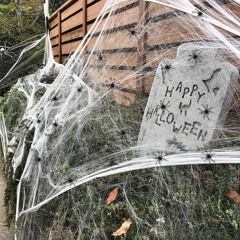 Halloween Spider Web Decoration – Stretchy Cobweb Party Decor
