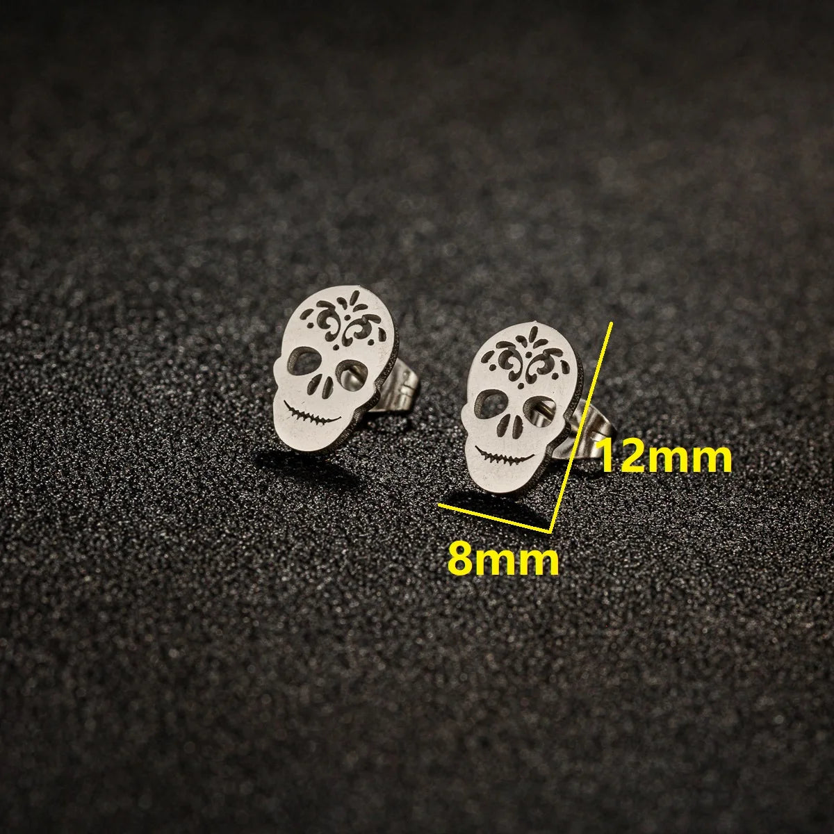 Halloween Bat Spider Earrings – Black Stainless Steel Punk Jewelry