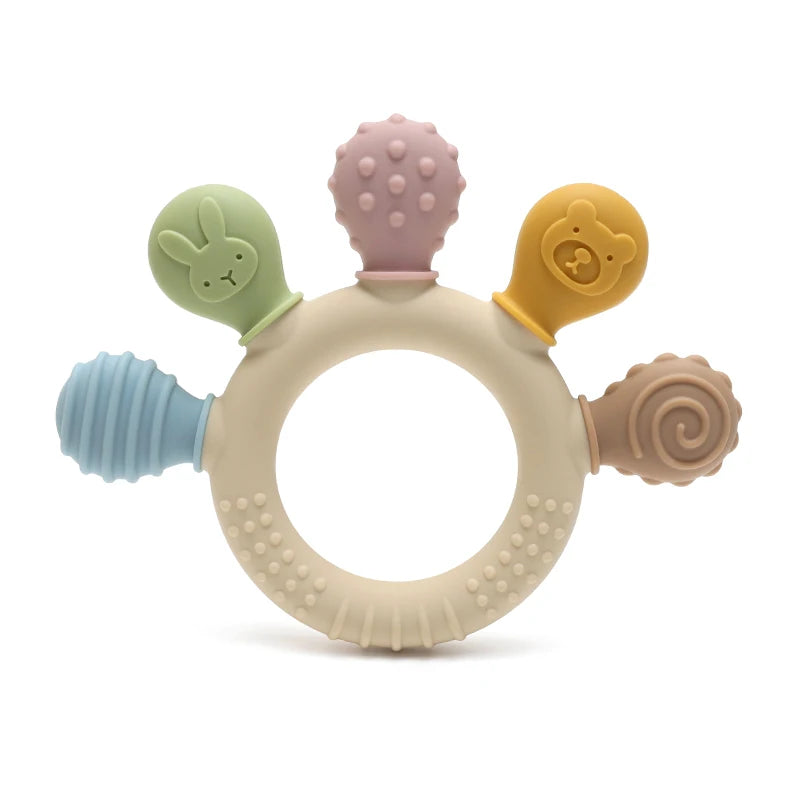 Silicone Baby Teether – Ring Sensory Chew Toy for Infants