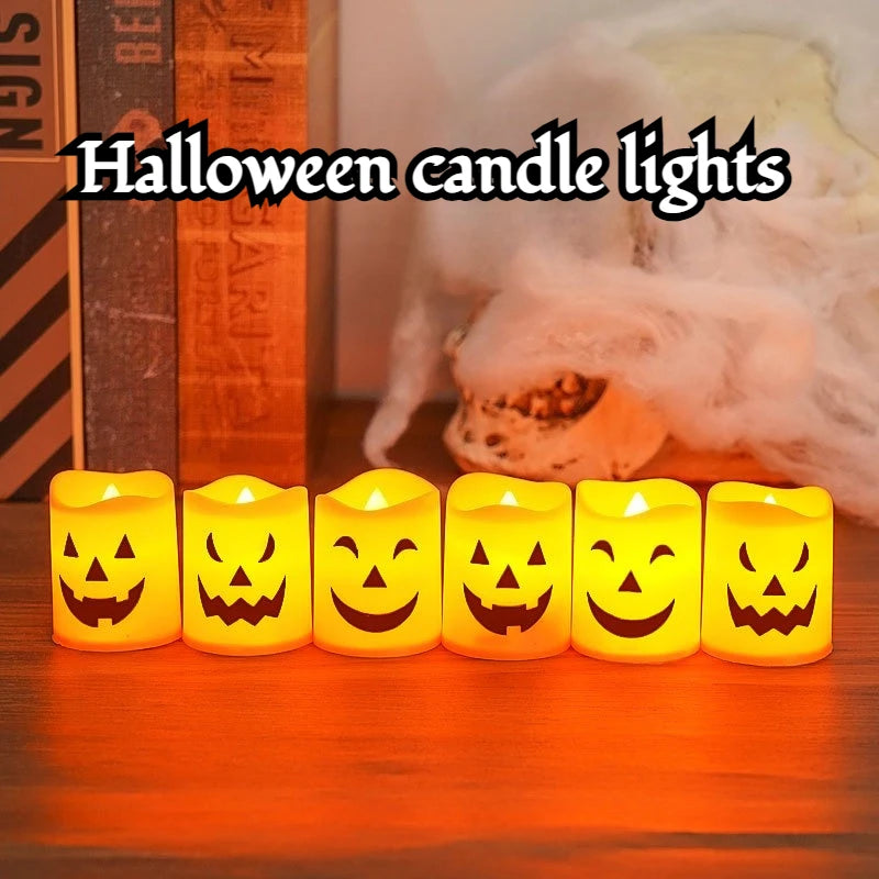 Halloween Flameless Candles – 6Pcs LED Pumpkin Skull Ghost Lights