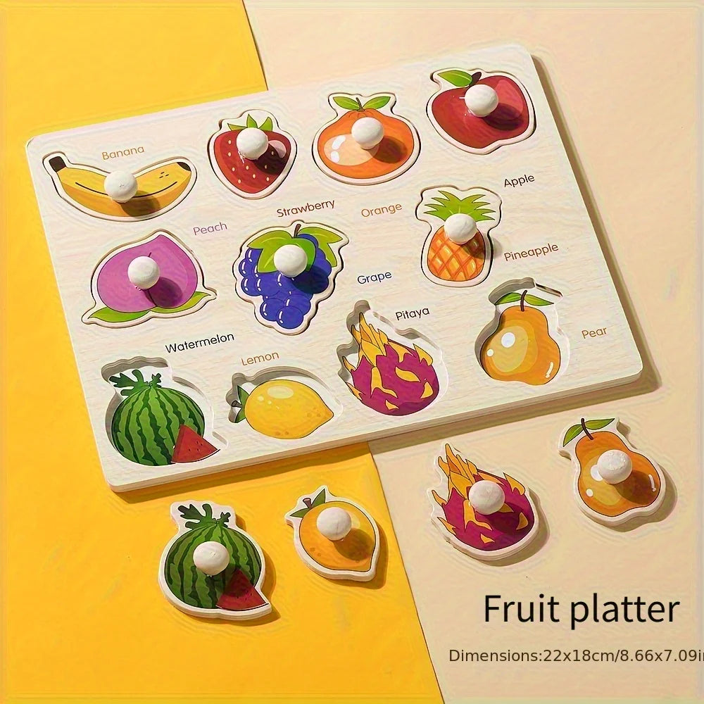Montessori Shape Puzzle, Wooden Geometry Shape Matching Board