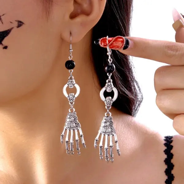 Vampire Bat Earrings Gothic Red Crystal Drop Halloween Jewelry