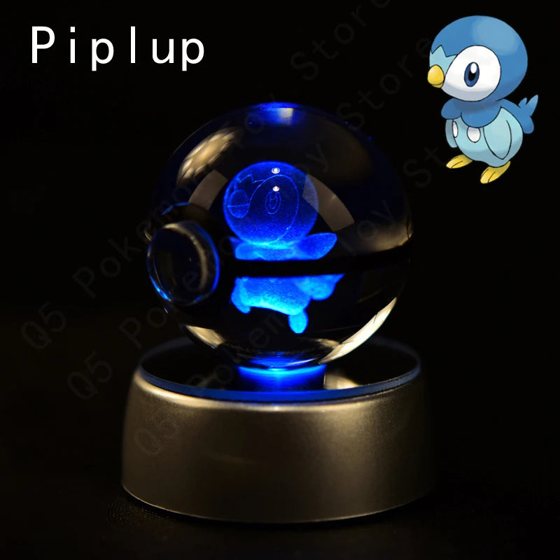 3D Crystal Ball Night Light – Glass LED Decorative Lamp