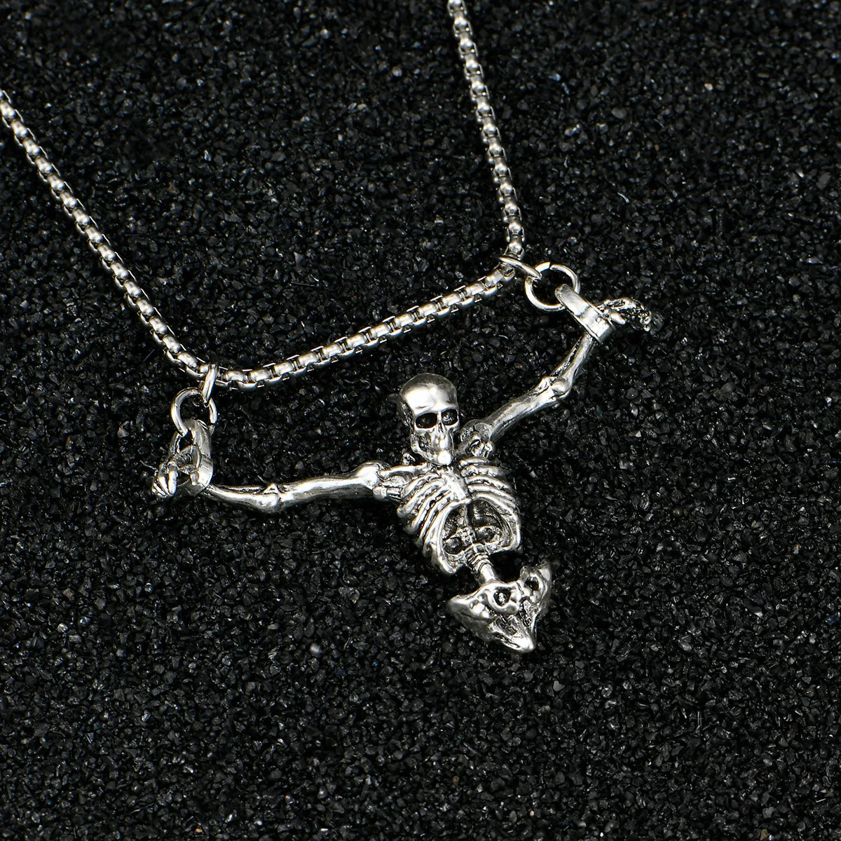 Skull Necklace Punk Halloween Pendant for Men