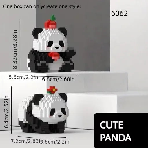 Panda Building Blocks DIY Educational Animal Building Set
