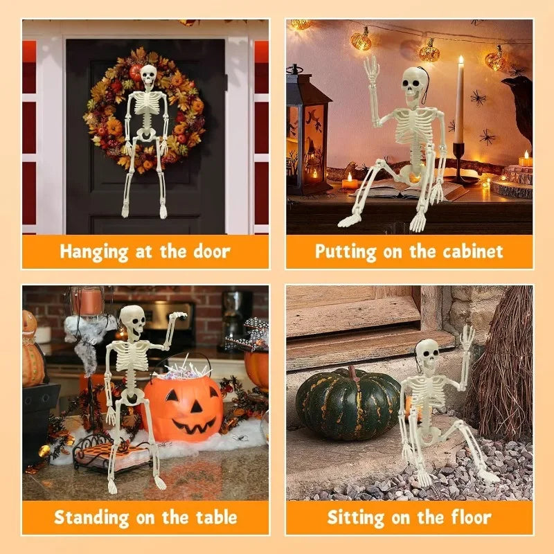 Halloween Skeleton Decoration – Posable Horror Prop for Haunted Displays