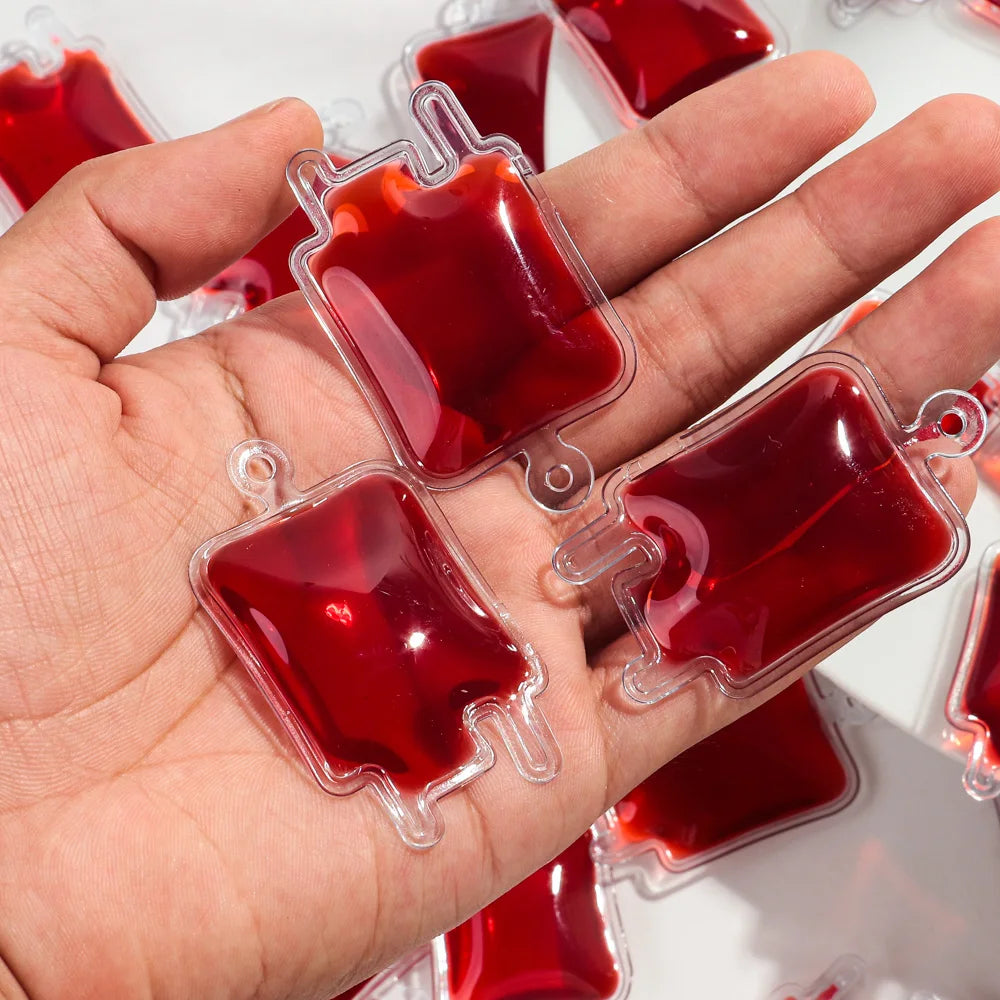Halloween Acrylic Charms Gothic Blood Bag Pendants for DIY Jewelry