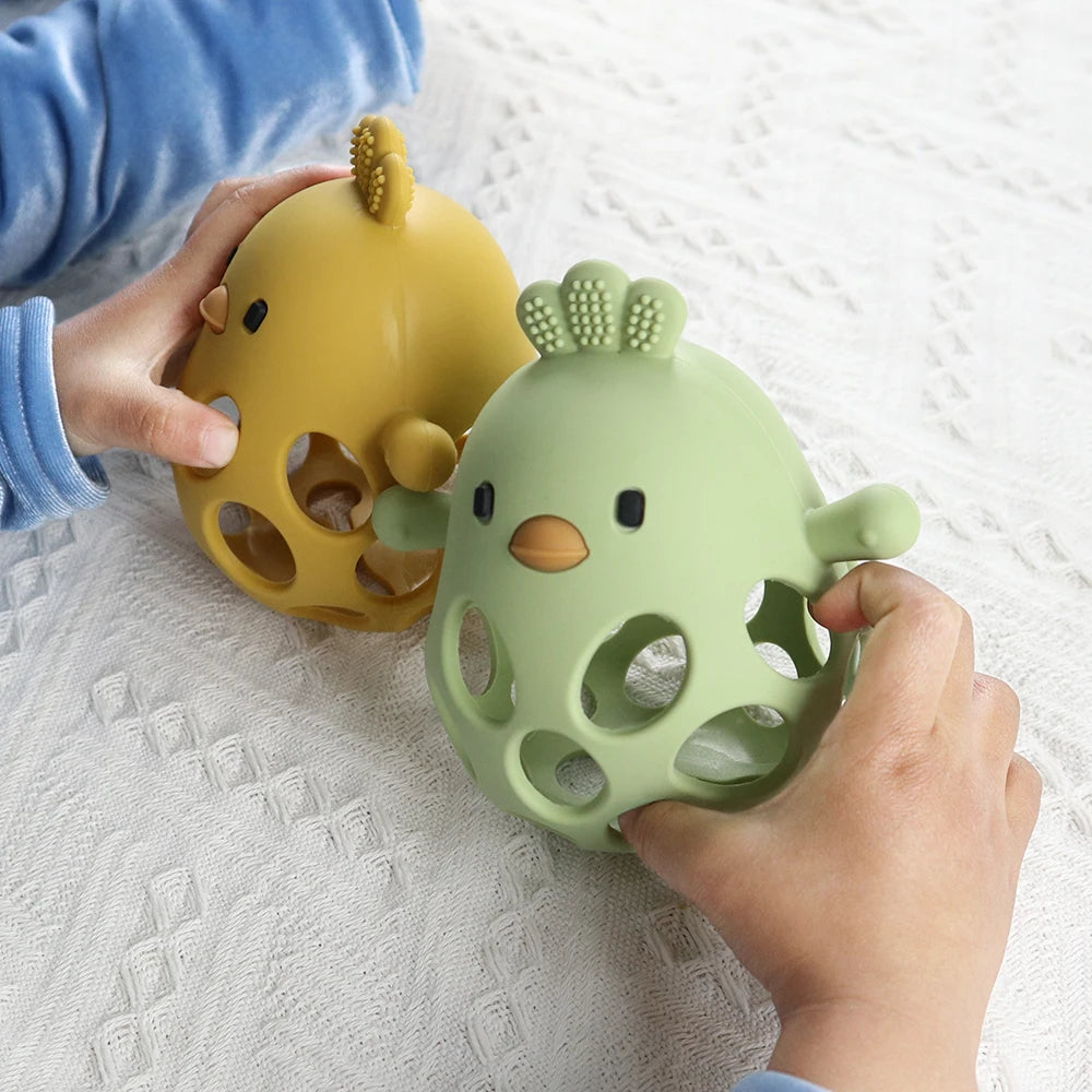 Baby Silicone Teether – Cartoon Chick Teething Toy