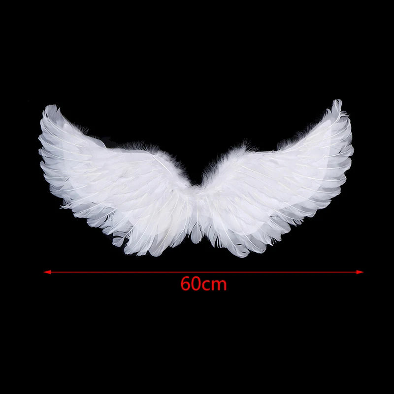 Angel Feather Wings White Costume Accessory for Kids & Adults