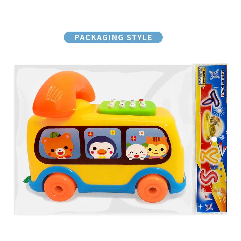 Toddler Telephone Toy – Interactive Musical Bus Learning Toy