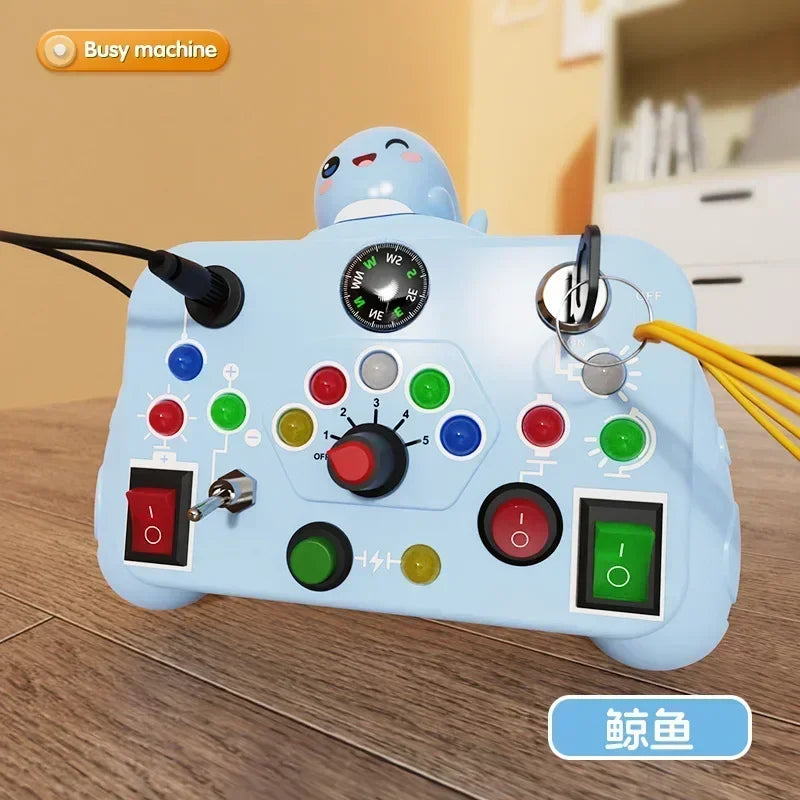 Montessori Busy Board LED Light Switch Sensory Activity Toy